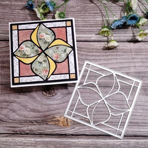 Lapoo Geometric Cutting Die for Scrapbooking - Durable, Metal Cutting Die for DIY Scrapbook Photo Album Decorative Paper Card, Card Making Supplies (Boundary Line Border 4.7 x 4.7 in) - color: Boundary Line Border 4.7 x 4.7 in
