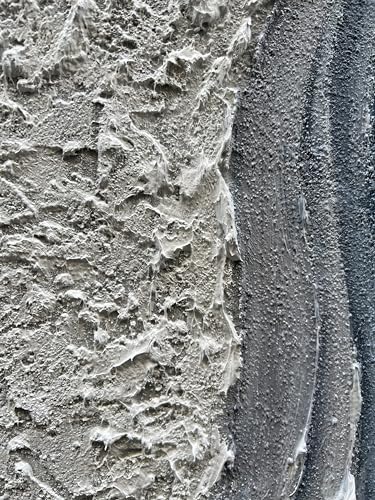 Art Hand-Painted Blue and White Texture Abstract Art Oil Painting Modern Art Oil on Canvas Large Wall Art Deco 45x30 inches - color: Yi049