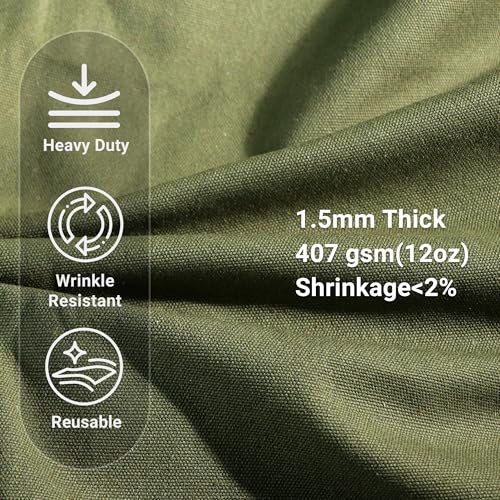 12oz Heavy Duty Cotton Canvas Fabric, Thickend Cotton Duck Cloth, 1 Yard - color: Green, size: 1 Yard Pre-cut