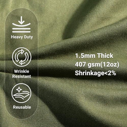 12oz Heavy Duty Cotton Canvas Fabric, Thickend Cotton Duck Cloth, 2 Yard - color: Green, size: 2 Yards Pre-cut