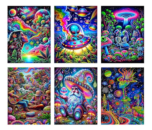 EIBEILI 6 Pack Diamond Art Kits for Adults,Diamond Painting for Wall Decor | 5D Round Diamond Painting Kit - Sparkling Full Drill Design for Home Decor,Holiday Gifting,And Relaxing Crafting 12x16inch - color: DP01714