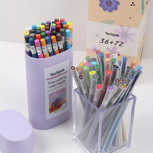 Mechanical Colored Pencils 2.6mm 36 Colors with Coded Refills (72PCS) - style: 36 color+72 lead