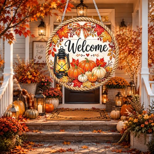 Yunzlly DIY Hanging Fall Diamond Art Pendant Kit, Special Crystal Autumn Diamonds Painting Ornament Kit for Adults Acrylic Board Gem Painting Kit (Welcome Sign) - color: Welcome