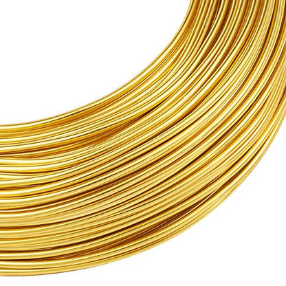 Fashewelry 459 Feet 17 Gauge Aluminum Wire Gold Bendable Metal Craft Wire for Beading Jewelry Craft Making (1.2mm) - color: Round-17 Guage-Gold