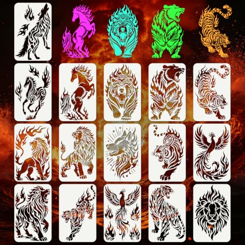 Animal Stencils for Crafts Reusable 16Pcs Painting Stencils(11X7 Inch) - color: Animal 6