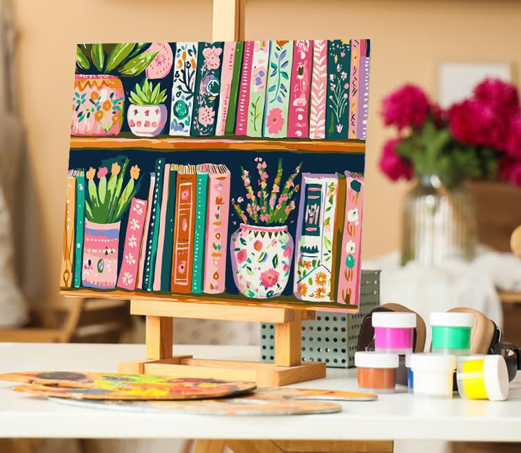 Book Flower Paint by Numbers Kit On Canvas for Adults Beginners 12x16In - color: PB463-1