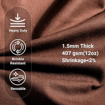 12oz Heavy Duty Cotton Canvas Fabric, Thickend Cotton Duck Cloth, 5 Yard - color: Brown, size: 5 Yards Pre-cut