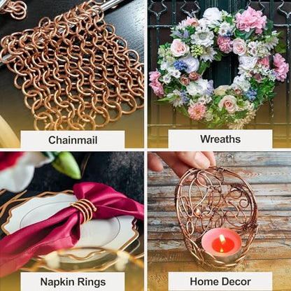 Mandala Crafts 20 Gauge Rose Gold Tone Combo Anodized Aluminum Craft Wire - color: Rose Gold Tone Combo, size: 20 Gauge 75X6 Feet