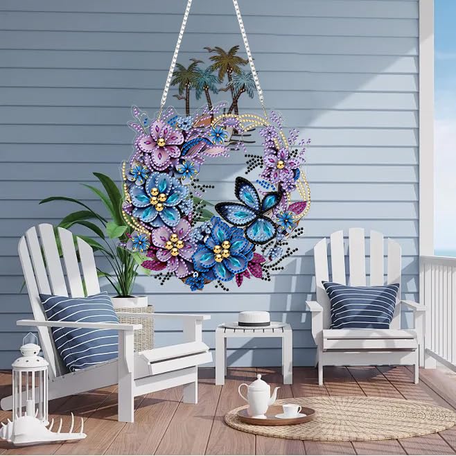 RYMILIE Hanging Diamond Art Kits for Adults Flowers 8x8inch - color: DP03339