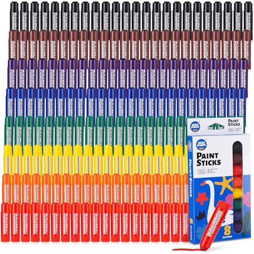 24 Sets Tempera Paint Sticks 192 Pcs 8 Colors Washable Quick Drying Art Solid Tempera Paint Stick Bulk Crafts Supplies