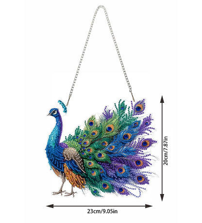 STGLCR Peacock Diamond Art Hanging Kit for Adult,Special Shaped Rhinestone,DIY Acrylic 5D Diamond Art Painting Window Pendants Home Garden Wall Hanging Kits Hanging Ornament,Double Sided. - color: peacock