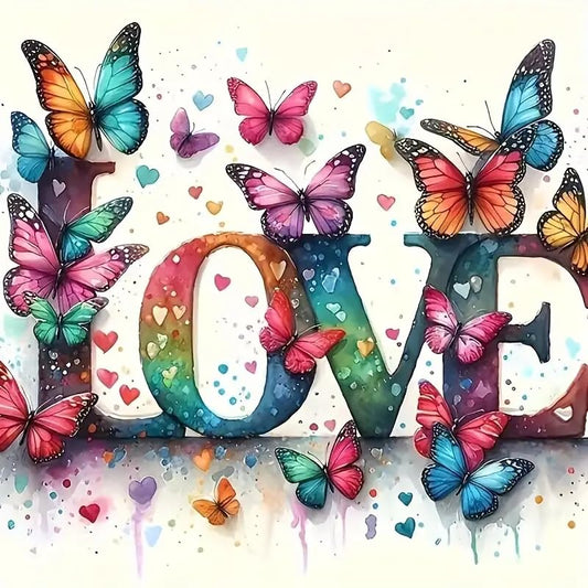 DYAIANGMU Love Diamond Art Kits for Adults 13.7x13.7in | 5D Butterfly Diamond Art Painting Kit for Adult Beginners, DIY Full Round Drill Gem Art Diamond Dots Kits for Home Wall Decor - color: blue-14