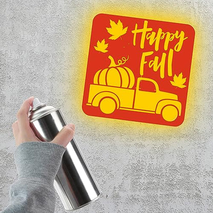 36pcs Fall Thanksgiving Drawing Stencils for Kids 8 Inch Pumpkins Sidewalk Chalk Stencils Painting Large Washable Reusable Autumn Themed Primary Shape Template for Thanksgiving Kids Toddlers Preschool - style: Fall