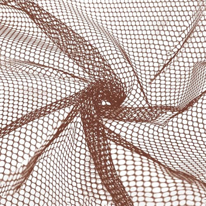 59" x 72"(2 Yards) Brown Mesh Fabric | Slightly Stretchy for Sewing Projects, Backpack Pocket and Straps, Netting Clothes and Shopping Bag - color: Brown