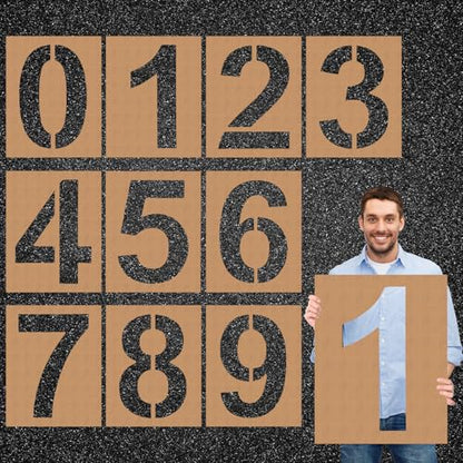 Briwooody 18 Inch Large Number Stencils, 0-9 Reusable Templates Set - size: 18 Inch