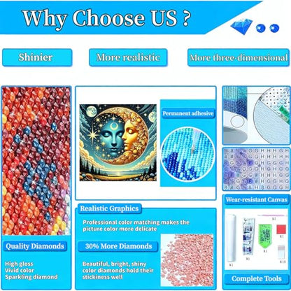 Arttoplus Sun and Moon Diamond Art Kits for Adults Beginners 14x14 inch - color: G9349-US