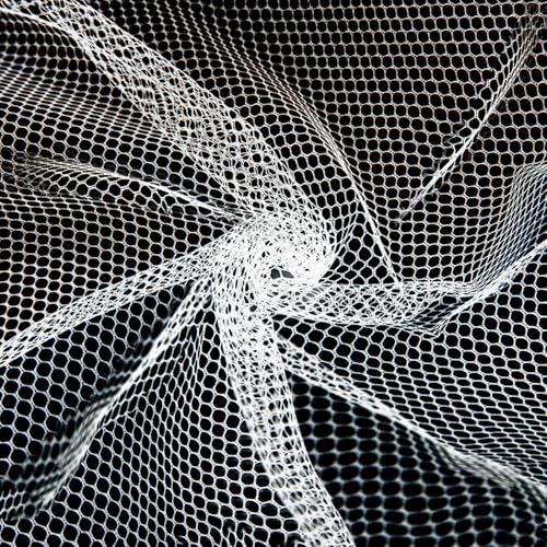 59" x 72"(2 Yards) White Mesh Fabric | Slightly Stretchy for Sewing Projects, Backpack Pocket and Straps, Netting Clothes and Shopping Bag - color: White