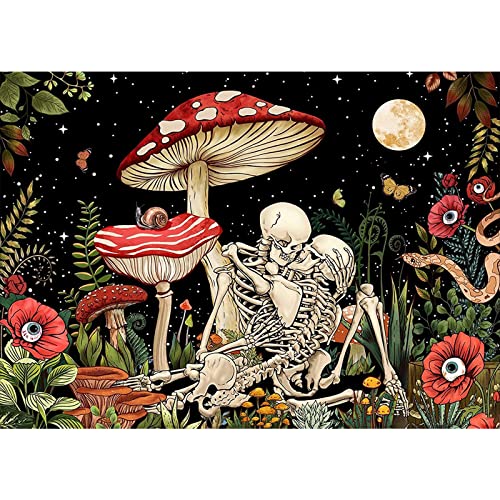VeGuude Diamond Art Kit for Adults Mushroom Skull Diamond Painting Kits - color: Mushroom Skeleton Moon (VE-065) [11.8x15.7 inch]