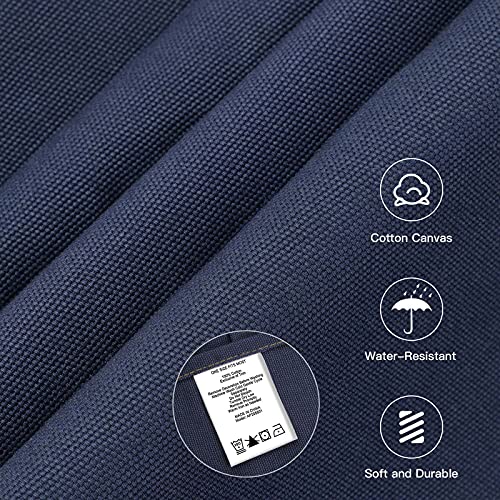 Chef Apron with Cross Back Straps for Men Women, Cotton Canvas Apron for Artists Painting, Kitchen Cooking - color: Navy Blue