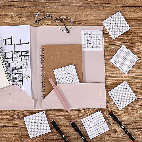 Mr. Pen- Graph Sticky Notes, 3x3 Inch, 6 Pads, 50 Sheets/Pad, 300 Sheets | 6 Grid Designs, White, Square Graph Paper Notes, Grid Sticky Note Pads for Math, Study, Journals, Planners - color: White