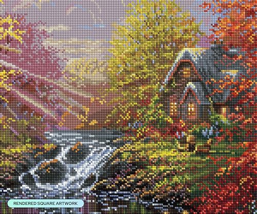 DIAMOND ART CLUB Golden Cabin Dreams Diamond Art Kits for Adults | Premium Diamond Painting Kit, Fun DIY Crafts for Adults, Square Diamond Art Canvas, 14.7" x 12.3" (37.3 x 31.1 cm) - color: Golden Cabin Dreams
