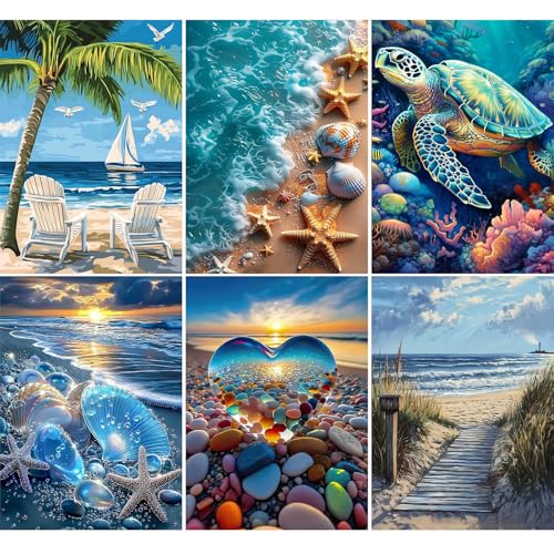 EIBEILI Diamond Art Kits for Adults-6P Beach Diamond Painting Kits Wall - color: DP03461