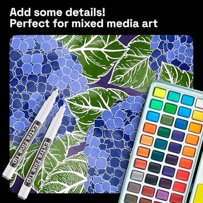 ARTISTRO White Paint Pens - Extra-Fine Tips - Set of 5 - color: White