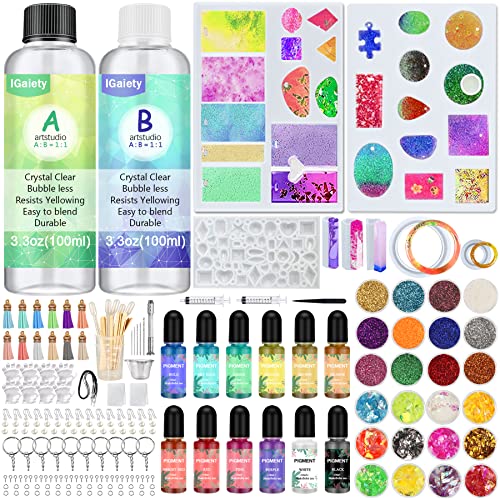 IGaiety Complete Resin Jewelry Making Kit with Silicone Molds for Beginners - size: XX-Jewelry Mold