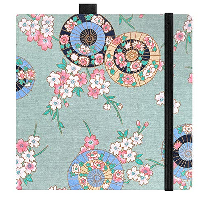 Square 8x8 Bleedproof Marker Paper Pad, 110 GSM Alcohol Ink Bristol Paper Sketchbook, Handmade Journal Hardbound 88 Sheets (176 Pages) Markers Ink Mediums Art Sketch Book Larges Green Umbrella - color: L-green umbrella