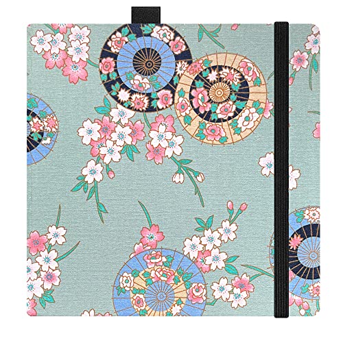 Square 8x8 Bleedproof Marker Paper Pad, 110 GSM Alcohol Ink Bristol Paper Sketchbook, Handmade Journal Hardbound 88 Sheets (176 Pages) Markers Ink Mediums Art Sketch Book Larges Green Umbrella - color: L-green umbrella