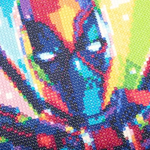 Modern Merch Marvel Diamond Art Kits for Adults, Deadpool 5D Diamond Painting for Adults, DIY Deadpool Wall Art Marvel Cross Stitch Gem Art, Full Round Drill 12x16in - color: Deadpool