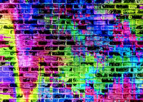 10x8 FT Colorful Brick Wall Backdrop 80s 90s Music Graffiti Brick Wall Themed Background Vinyl Hiphop Disco Music for Birthday Party Portrait Studio Props Photography Backdrops Decorations - size: 10x8 FT