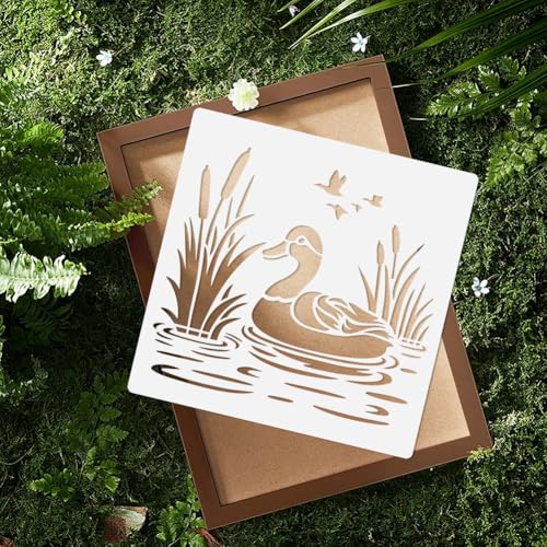 Swimming Duck DIY Painting Stencils for Wall Home Decor - style: Duck