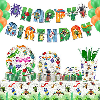 1 Pack Insects Party Plastic Tablecloth 54 x 87 Inch Long Rectangular Table Cover for Buffet, Birthday Party Holiday Dinner, Picnic or Tablecloth for Kitchen Event Use - color: Insect