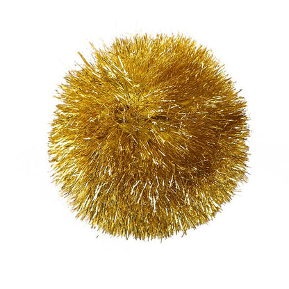 YYCRAFT 15pcs Jumbo Glitter Tinsel Pom Poms Sparkle Balls for DIY Craft,Cat Toys(2 Inch,Yellow/Gold Tinsel) - color: Yellow/Gold Tinsel