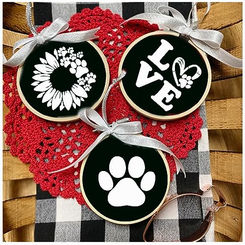 Small Stencils for Painting on Wood Burning Reusable, 3 Inch Reusable Stencil for Craft Ornament Paint Template Stencils for Wall Card Rock Wood Signs Coasters Canvas Home Decor (Dog) - style: Dog