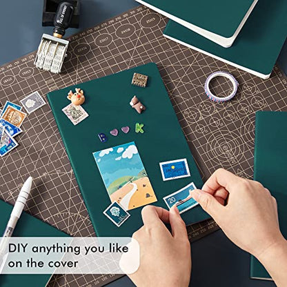 36 Pack Soft Cover Journal Bulk, Feela Lined Blank Travel Journal for Women Men Writing, Notebooks College Ruled for Work, Note Taking Notebook School Business Supplies, 8.2” x 5.5”, A5, Dark Green - color: 36 Dark Green