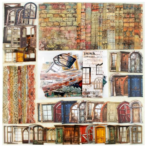 Diuhofart Vintage Scrapbooking Kit, 90 Sheets Garden Theme, Scrapbook Stickers and Decorative Papers Collage Materials, Ephemera for Junk Journal Supplies, Journaling, Crafts Arts, Scrap Booking - color: Lost Garden