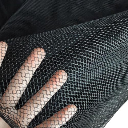 Black Polyester Mesh Fabric 29 x 59 Inch Slight Stretch Netting Cloth for Backpack Pockets, Straps, Shopping Bags, DIY Clothes & Crafts