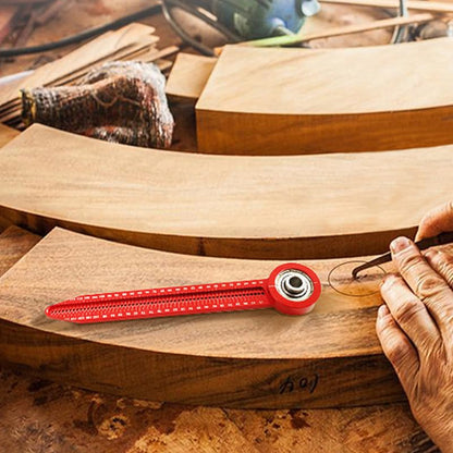 Woodworking Compass Tool Portable Aluminum Alloy Hole Ruler Circle Drawing Ruler Precision Marking Gauge 5.74In for Carpentry Engineering Design
