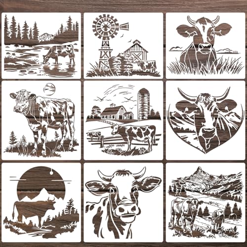 Animal Stencils for Crafts Reusable Wood Burning Stencils - style: Cow