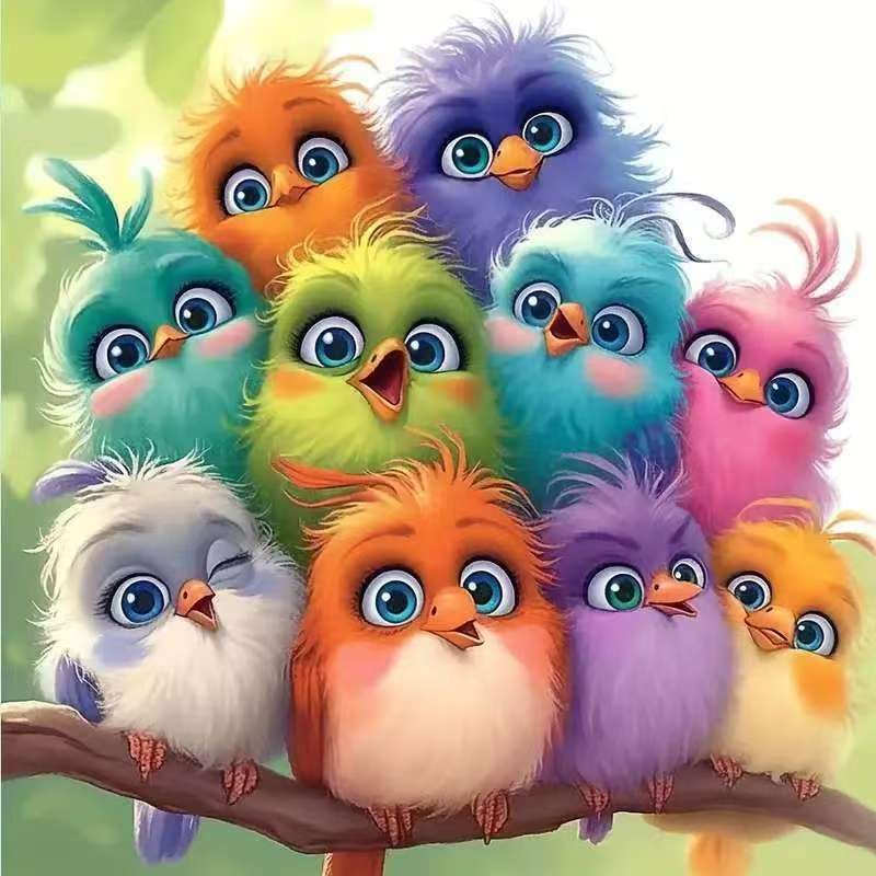 Shouruihua Diamond Painting Kits for Adults, Bird Diamond Art Kits | Funny Animals, Gem Art, Diamond Dotz Kits, Diamond Dots, Full Round Drill Diamond Painting Kits for Adults, 11.8x11.8 in - color: Funny Little Bird