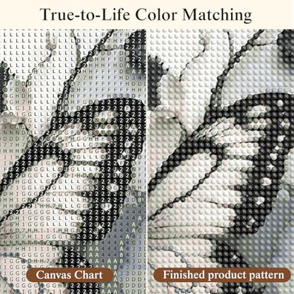 Butterfly Diamond Painting Kits for Adults,Flowers Diamond Art Kits - color: KM1071-1