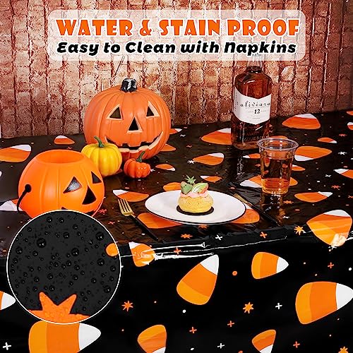 durony 2 Pieces Halloween Candy Corn Disposable Tablecloths 108 x 54 Inch - style: Halloween