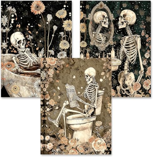 3 Pack Skull Diamond Art Kits for Adult Diamond Painting Kit for Beginner | Skeleton 5D DIY Diamond Dots Full Drill Crafts for Gem Art Dot Art for Adults Home Wall Decor for Teens Boys Girls 12x16 inch - color: DP04608