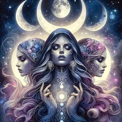 Xoaoes Moon Woman Diamond Art Kits for Adults, 5D Diamond Painting Kits | DIY Gem Painting, Crafts for Adults, Dimond Art Paintings Kit, Full Drill Diamond Dot for Home Wall Decor 14 X 14 Inch - color: CM032