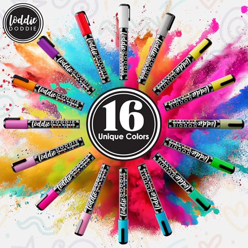 Loddie Doddie Chalk Markers, Chalkboard Markers, Reversible Tips, 16 Pack - size: 1 Count (Pack of 16)