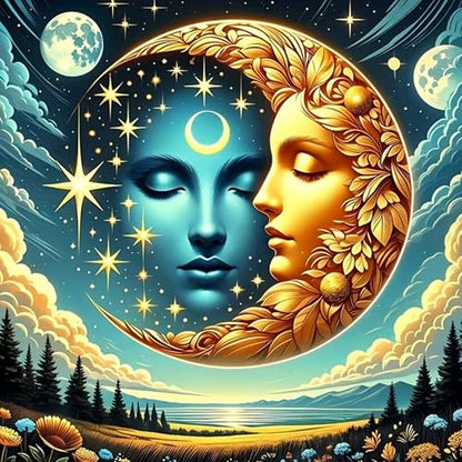 Arttoplus Sun and Moon Diamond Art Kits for Adults Beginners 14x14 inch - color: G9349-US