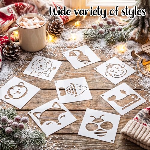 100 Pcs Small Stencils for Crafts, 2 Inch Reusable Cute Stencils for Painting on Wood DIY Craft for Drawing Templates Wall Home Decor Canvas Fabric(Animals) - style: Animals
