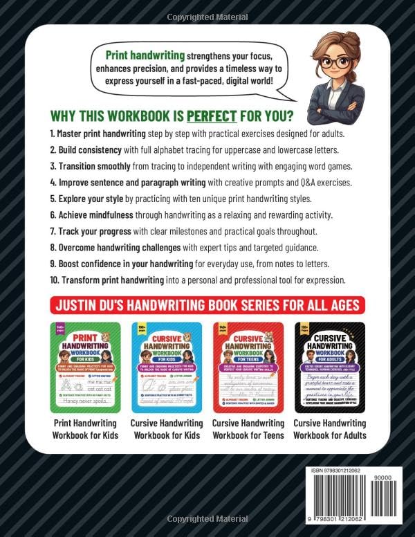 Print Handwriting Workbook for Adults: Perfect Your Print Handwriting With Practical Exercises and Timeless Style